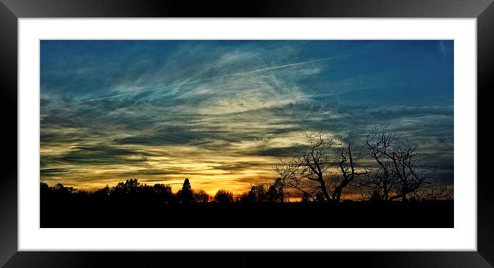 Colourful Sunset Silhouette Framed Mounted Print by Fraser Hetherington