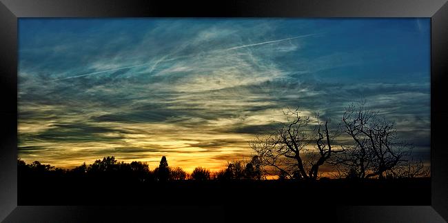 Colourful Sunset Silhouette Framed Print by Fraser Hetherington