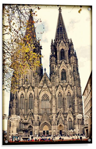 The magnificent Cologne Cathedral (grunge effect) Acrylic by Frank Irwin