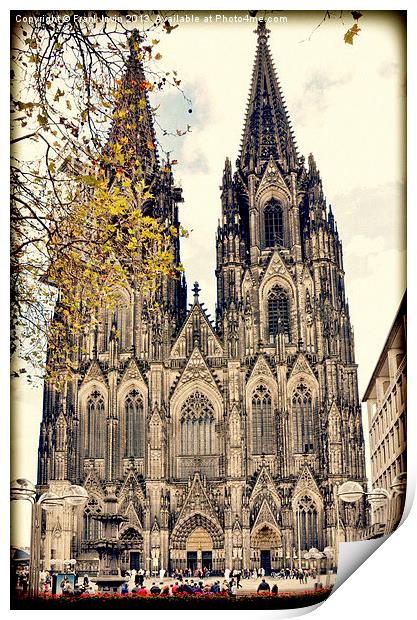 The magnificent Cologne Cathedral (grunge effect) Print by Frank Irwin