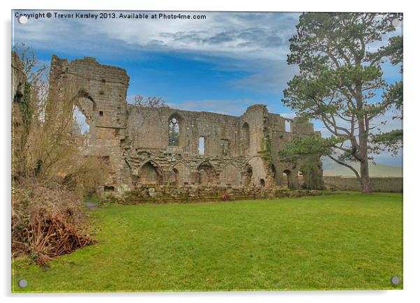 Jervaulx Abbey Ruins Acrylic by Trevor Kersley RIP
