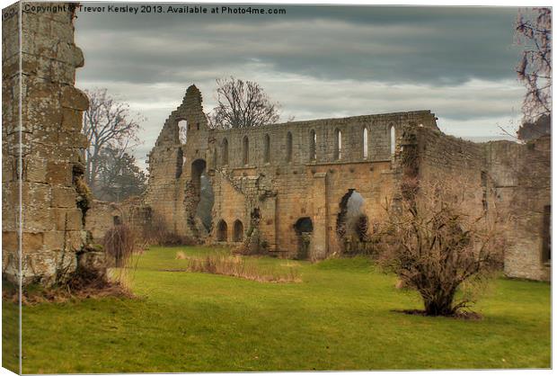 Jervaulx Abbey Ruins Canvas Print by Trevor Kersley RIP