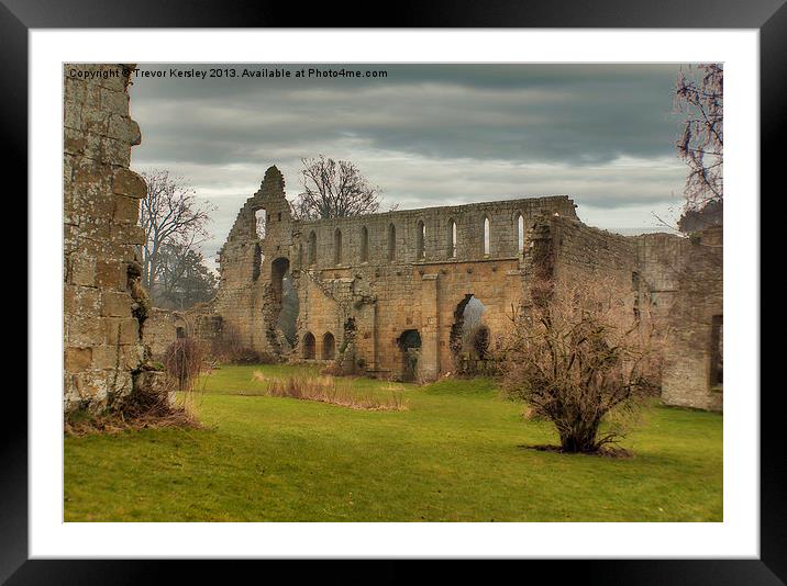 Jervaulx Abbey Ruins Framed Mounted Print by Trevor Kersley RIP