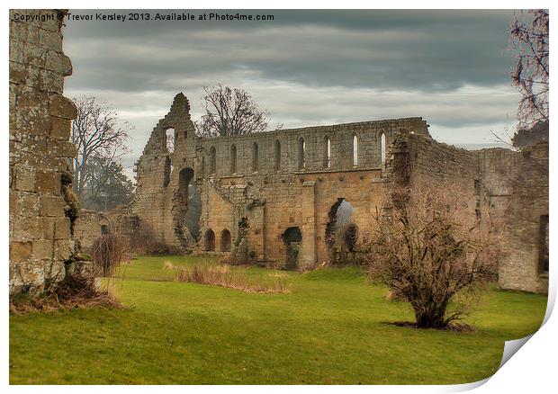 Jervaulx Abbey Ruins Print by Trevor Kersley RIP