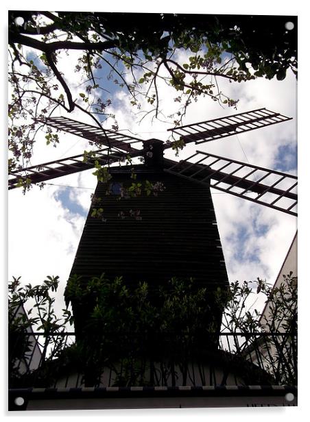 Windmill Paris Acrylic by Carmel Fiorentini