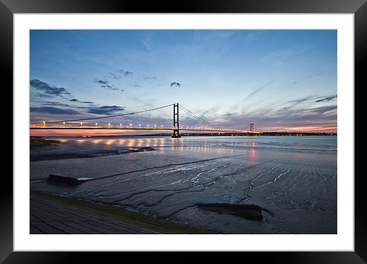 The Glowing Humber Bridge Framed Mounted Print by P D