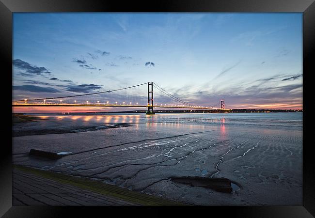 The Glowing Humber Bridge Framed Print by P D