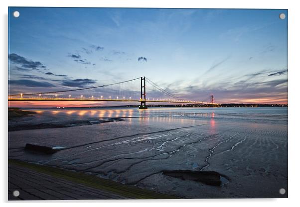 The Glowing Humber Bridge Acrylic by P D