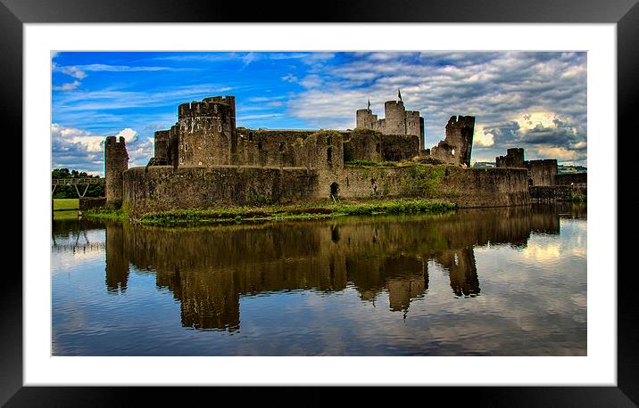 Caerphilly Castle Framed Mounted Print by Ian Lewis