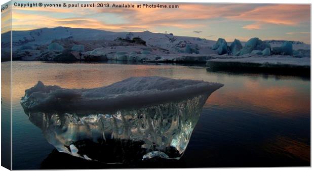 Clear iceberg at Jokulsarlon Canvas Print by yvonne & paul carroll