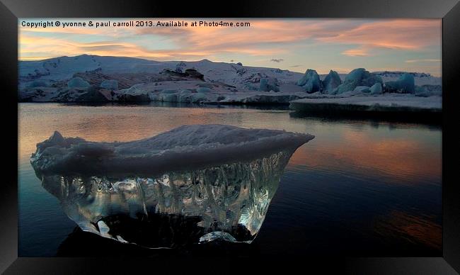 Clear iceberg at Jokulsarlon Framed Print by yvonne & paul carroll