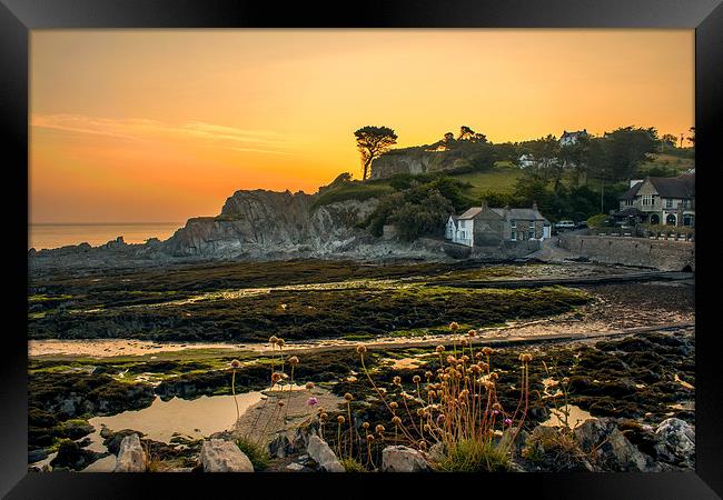 Lee Bay sunrise Framed Print by Dave Wilkinson North Devon Ph