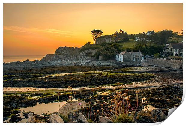 Lee Bay sunrise Print by Dave Wilkinson North Devon Ph