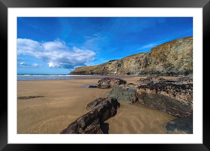 Hole Beach Trebarwith Strand Framed Mounted Print by David Wilkins