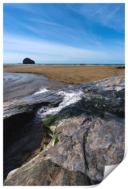 Stream at Trebarwith Strand Cornwall Print by David Wilkins