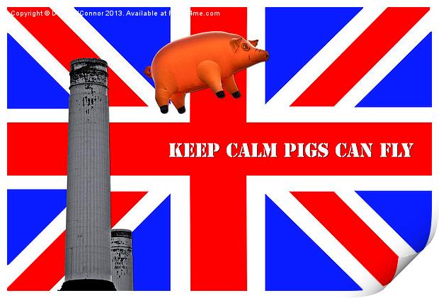 Pink Floyd Pig at Battersea Print by Dawn O'Connor