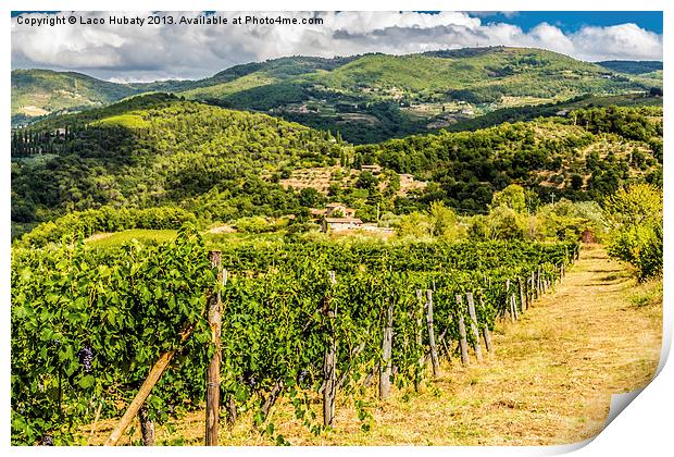 Tuscanys countryside Print by Laco Hubaty