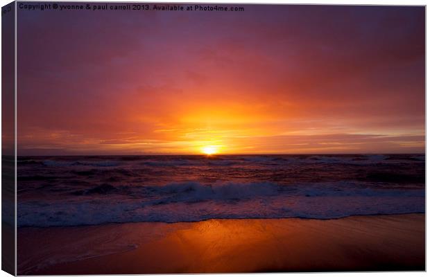 Sunrise on the beach Canvas Print by yvonne & paul carroll