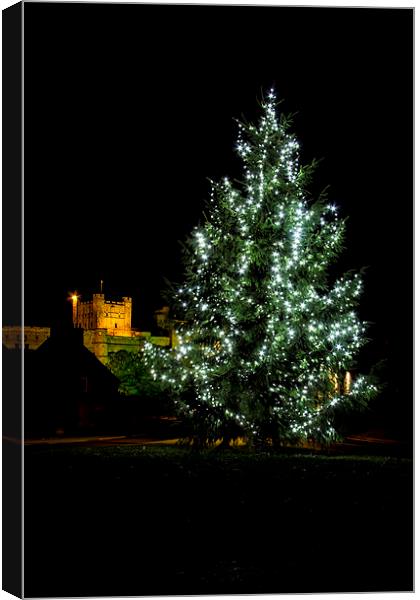 Bamburgh Castle Christmas Canvas Print by Northeast Images