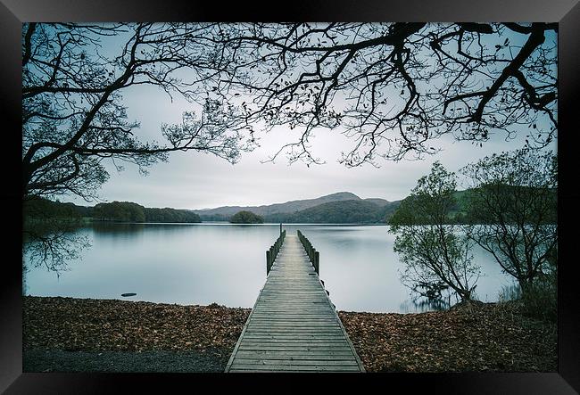 Jetty on Coniston Water. Framed Print by Liam Grant
