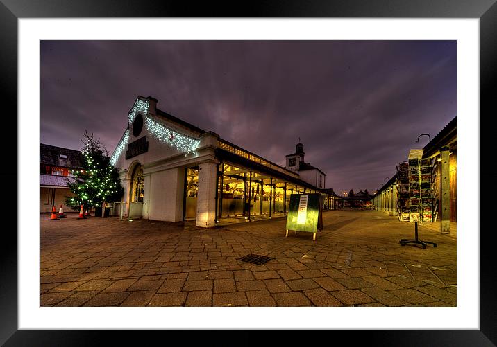 Tiverton Market by dusk Framed Mounted Print by Rob Hawkins