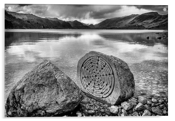 Centenary Stone - Derwentwater Acrylic by Andy McGarry