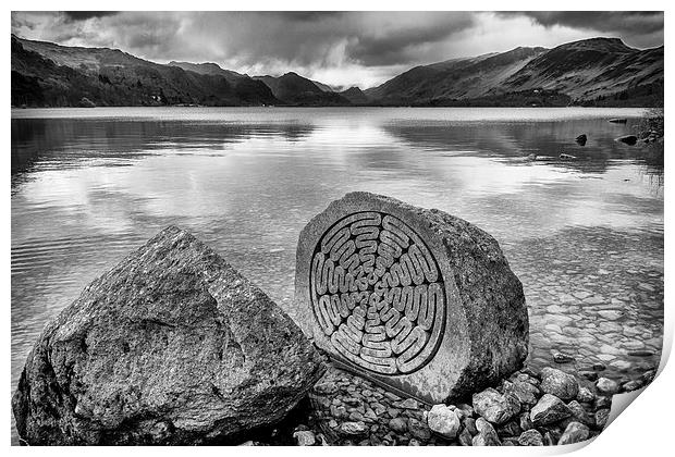 Centenary Stone - Derwentwater Print by Andy McGarry