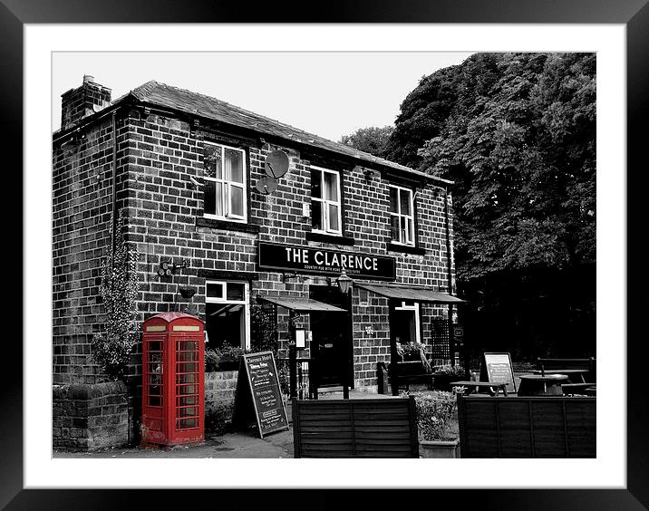 The Clarence Pub, Saddleworth Framed Mounted Print by Andrew Warhurst