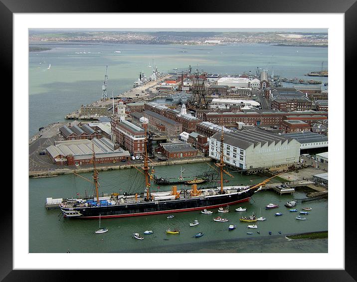 Portsmouth Historic Dockyard Framed Mounted Print by Graham Custance