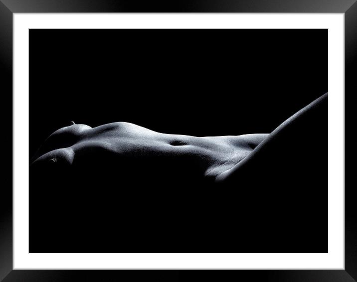 Reclining nude with raised knee Framed Mounted Print by Inca Kala