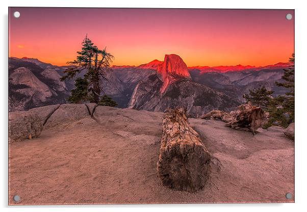 Half Dome At Sunset Acrylic by Brian Clark