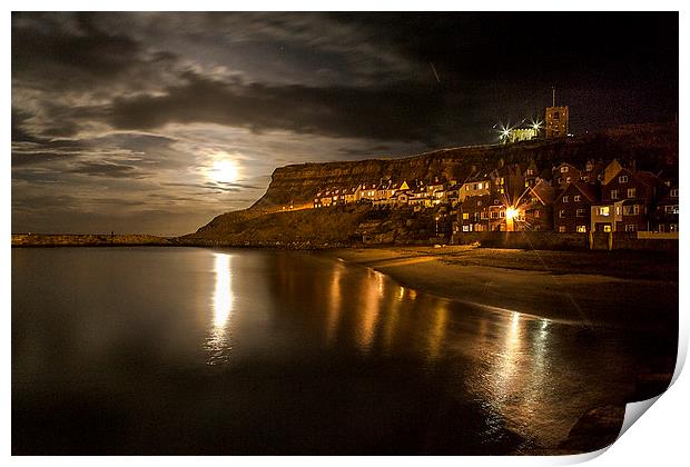 Moonlight over Whitby Print by Brian Clark