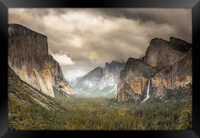 Storm Clouds over Yosemite Framed Print by Brian Clark