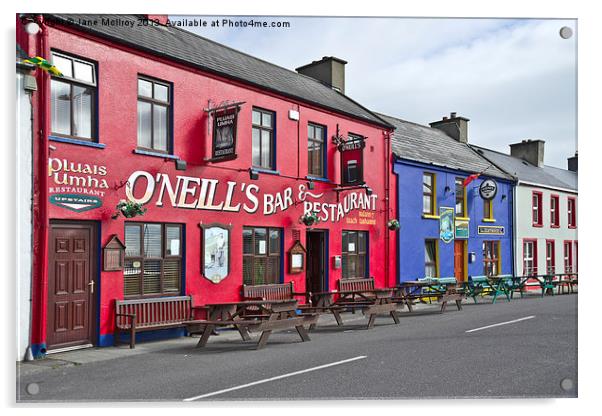 Colourful Irish Pub Acrylic by Jane McIlroy