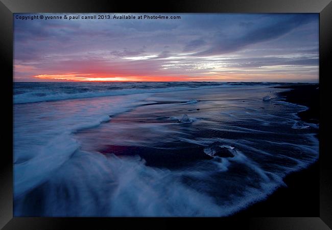 Iceberg beach at sunrise Framed Print by yvonne & paul carroll