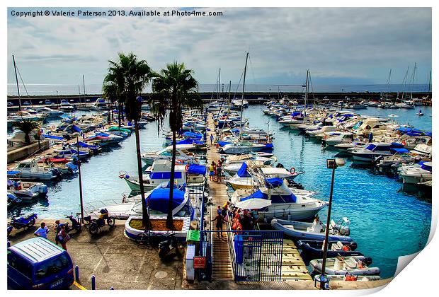 Costa Adeje Boat Haven Print by Valerie Paterson