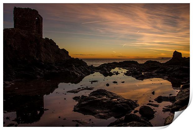 Lady Janes Tower  Elie Sunrise Print by Mike Dow