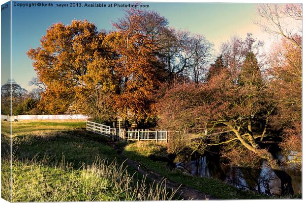 Autumn By The River Leven Canvas Print by keith sayer