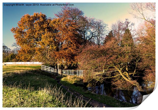 Autumn By The River Leven Print by keith sayer