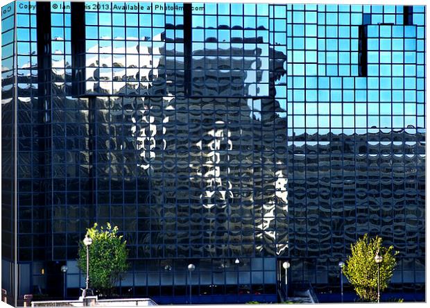 South Bank Reflected Canvas Print by Ian Lewis