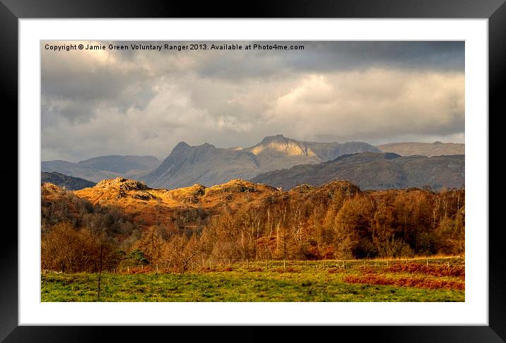 The Langdale Pikes Framed Mounted Print by Jamie Green
