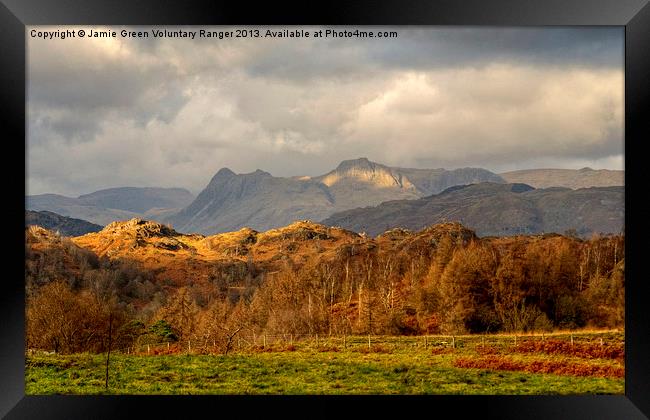 The Langdale Pikes Framed Print by Jamie Green