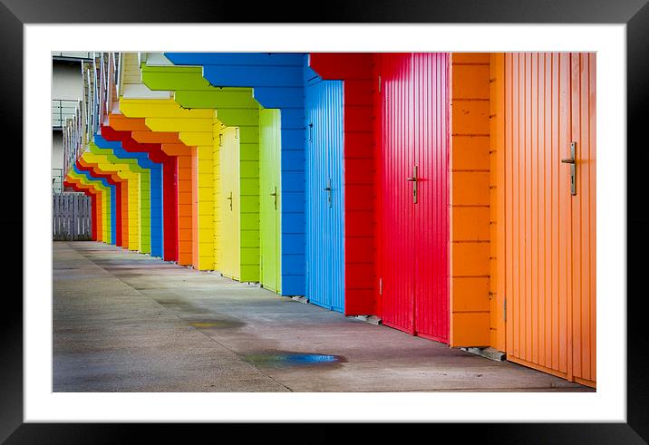 Beach huts Scarborough Framed Mounted Print by Steven Shea