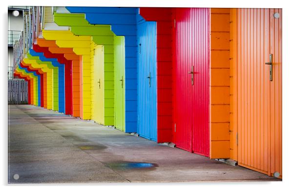 Beach huts Scarborough Acrylic by Steven Shea