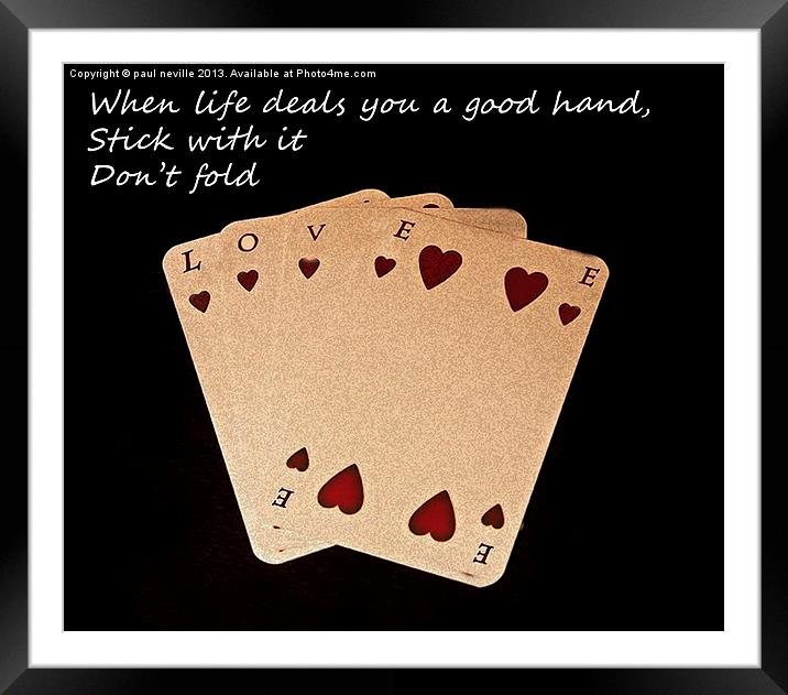 Love is on the cards Framed Mounted Print by paul neville