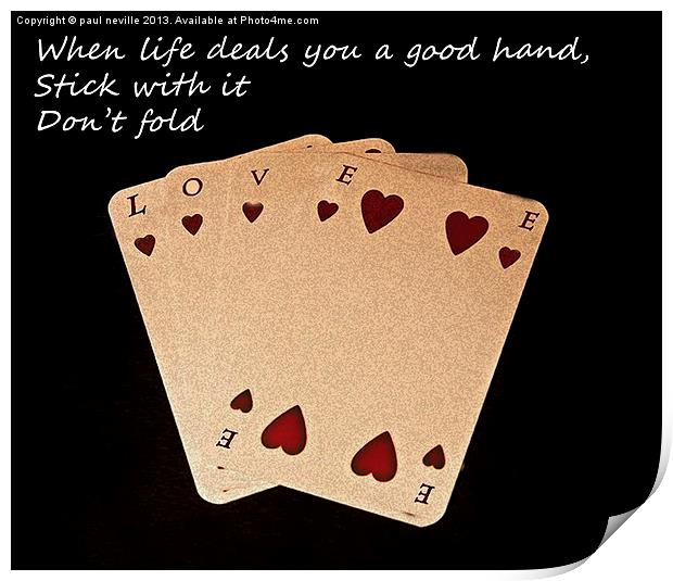Love is on the cards Print by paul neville