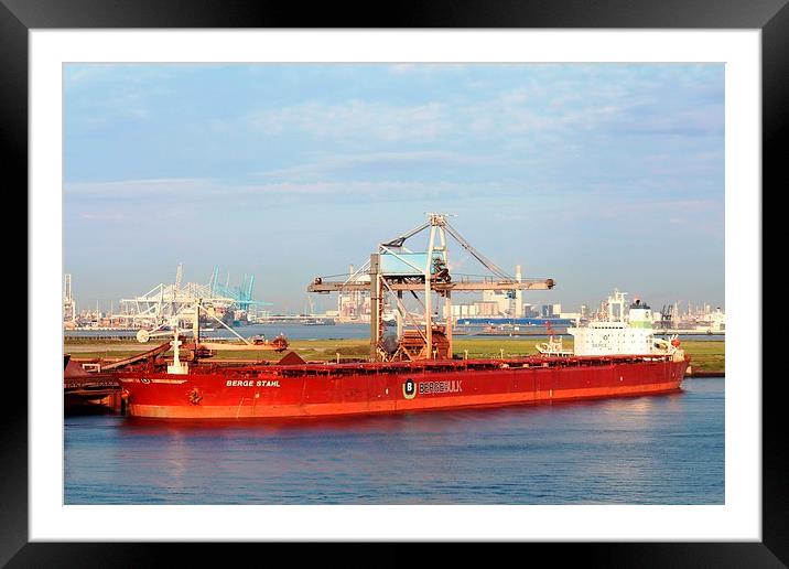 The Berge Stahl Bulk Carrier Framed Mounted Print by Andy Leivers