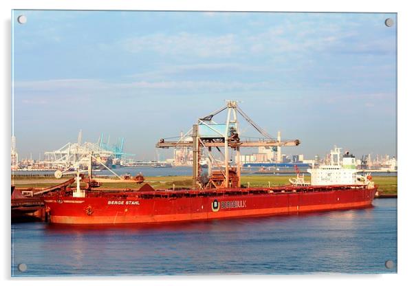 The Berge Stahl Bulk Carrier Acrylic by Andy Leivers