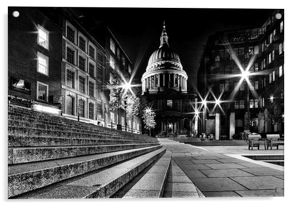 St pauls Cathedral at Night Acrylic by Ian Hufton