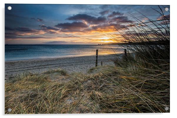 Dunes and Sunrise Acrylic by Phil Wareham